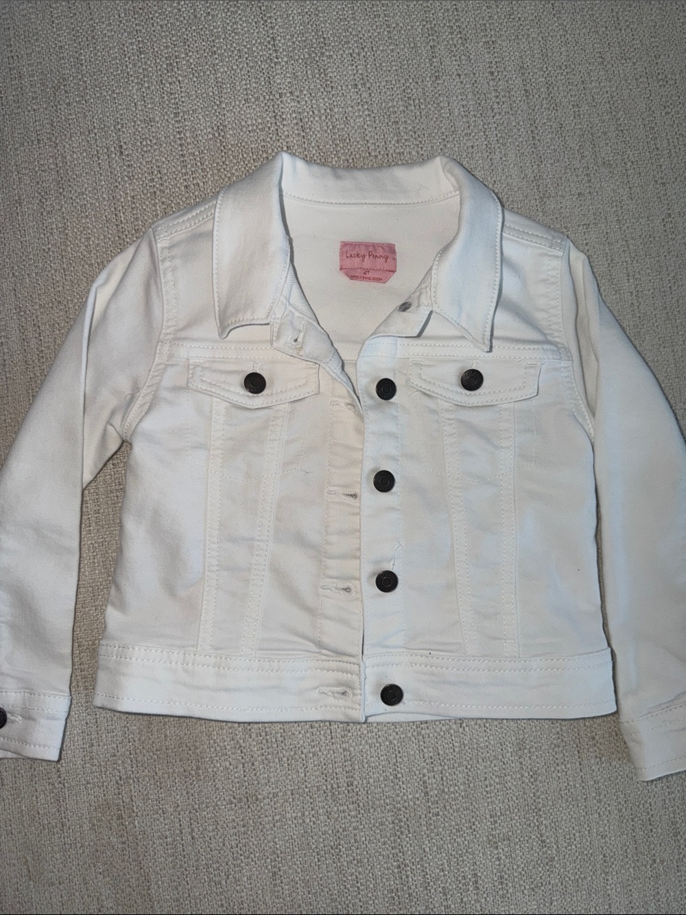Girls' White Denim Jacket
